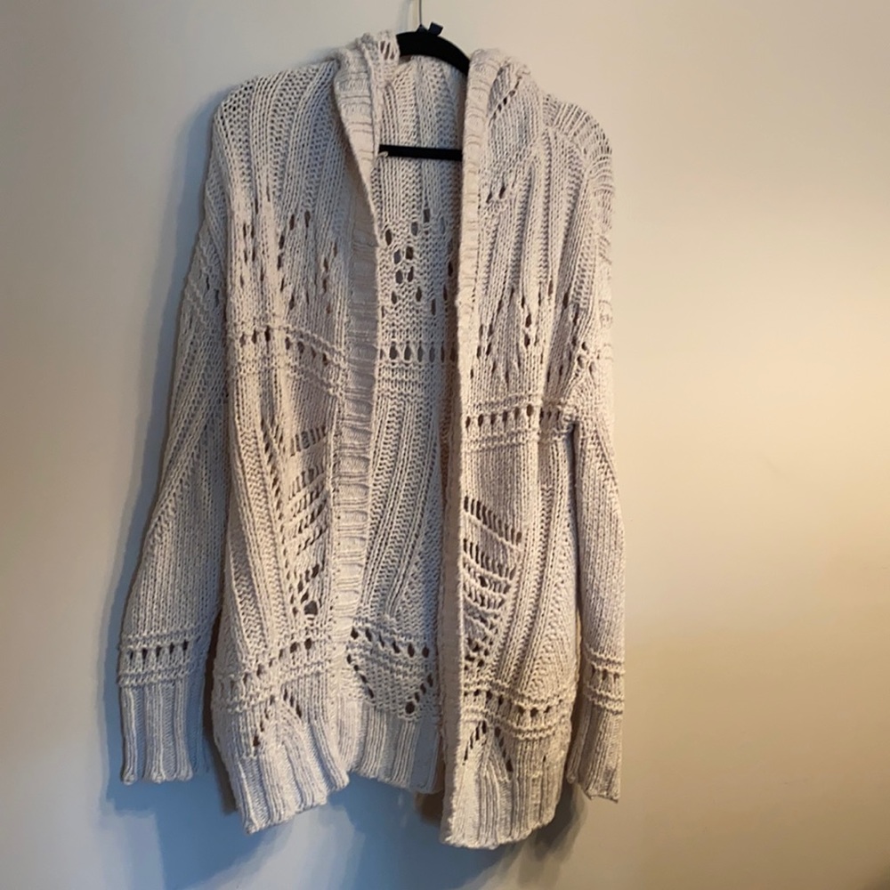 XS AMERICAN EAGLE KNIT CARDIGAN SWEATER WITH HOOD